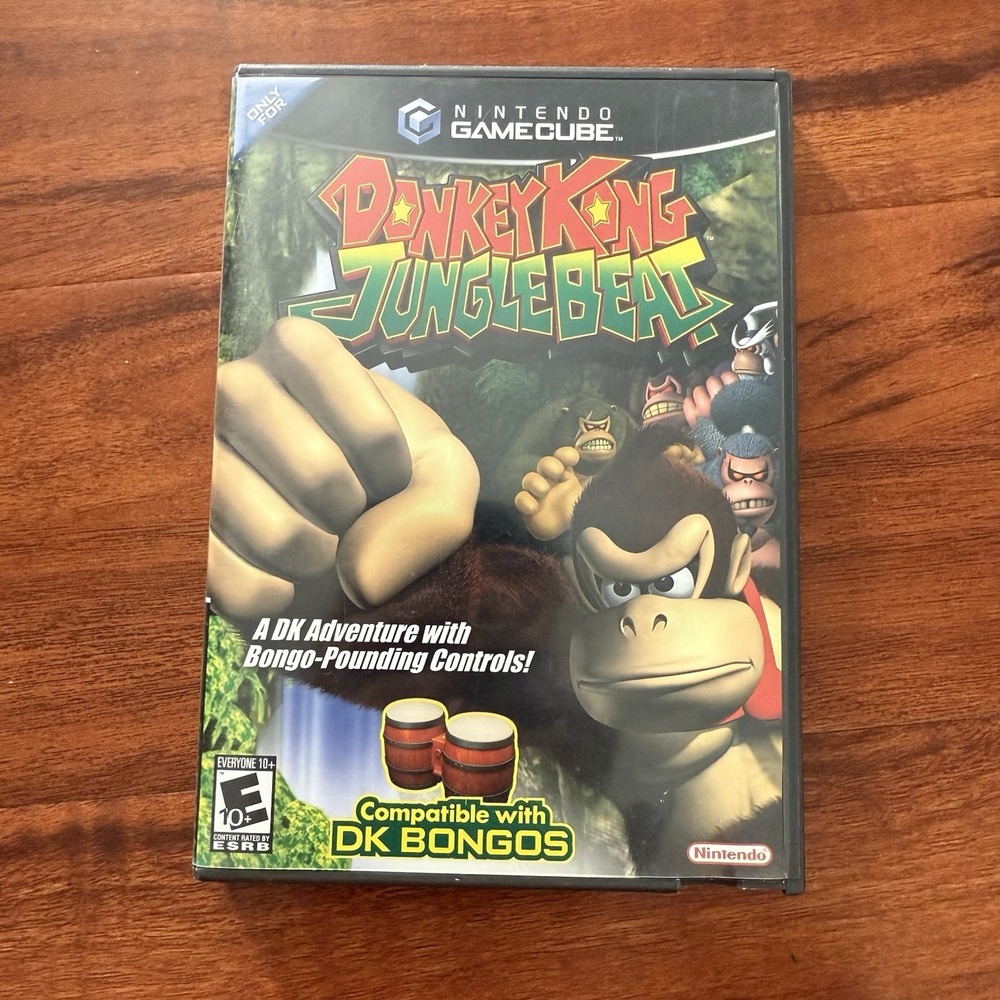 Nintendo Gamecube 2005 - Donkey Kong Jungle Beat w/ Box Tested Works